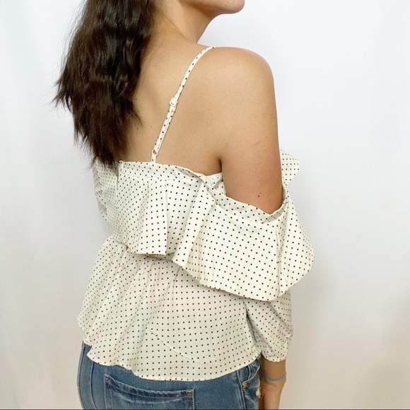 Do + Be Polka Dot One Shoulder Peplum Ruffle Top - Picture 4 of 8